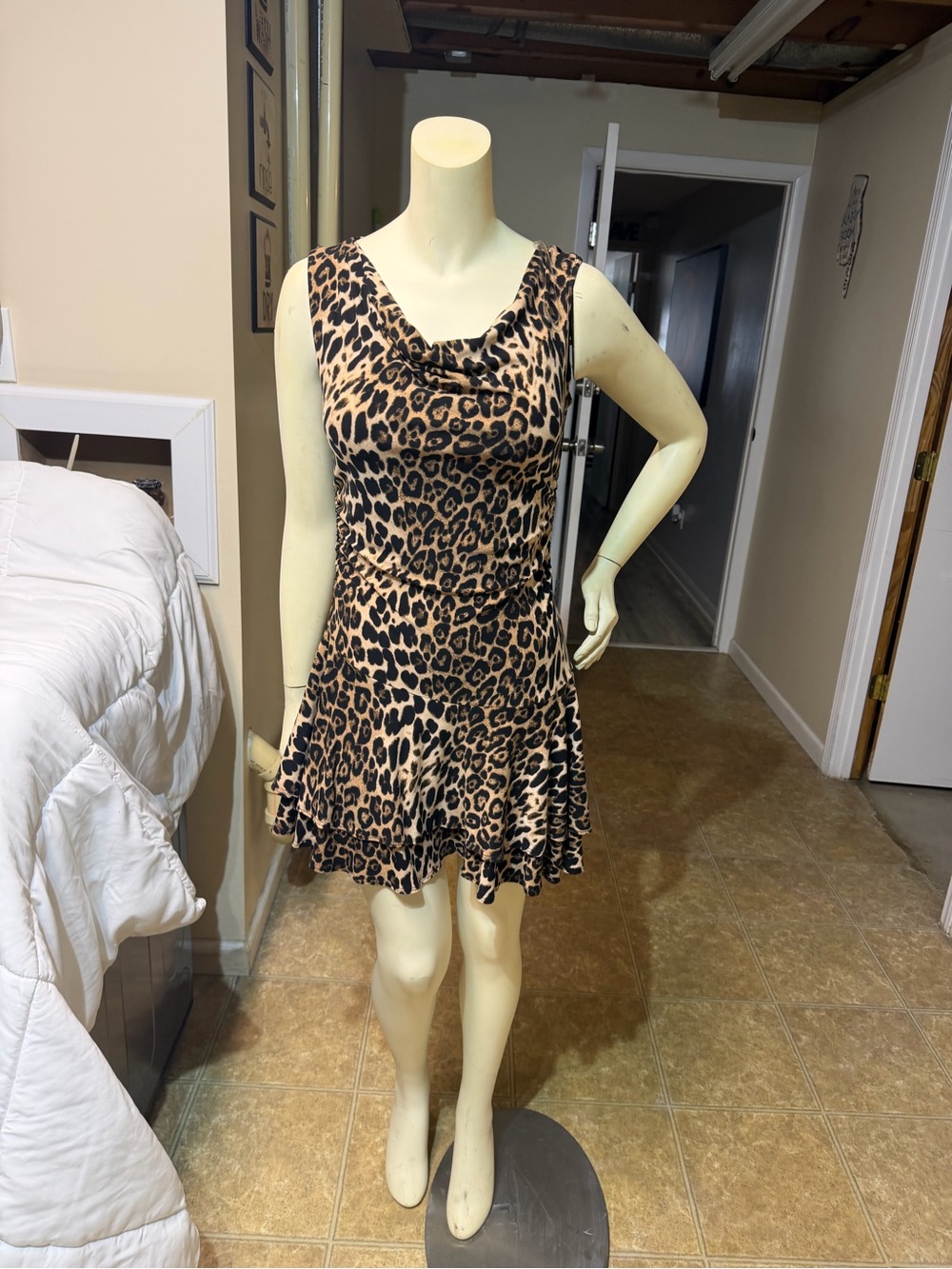 AKIRA Leopard Print Mini Dress - Brown & Black